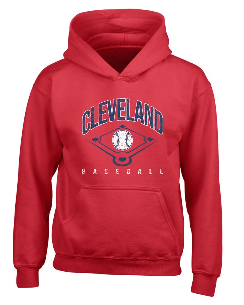 American Baseball Fan Vintage Distressed Field Sports Gift Youth Hooded Sweatshirt