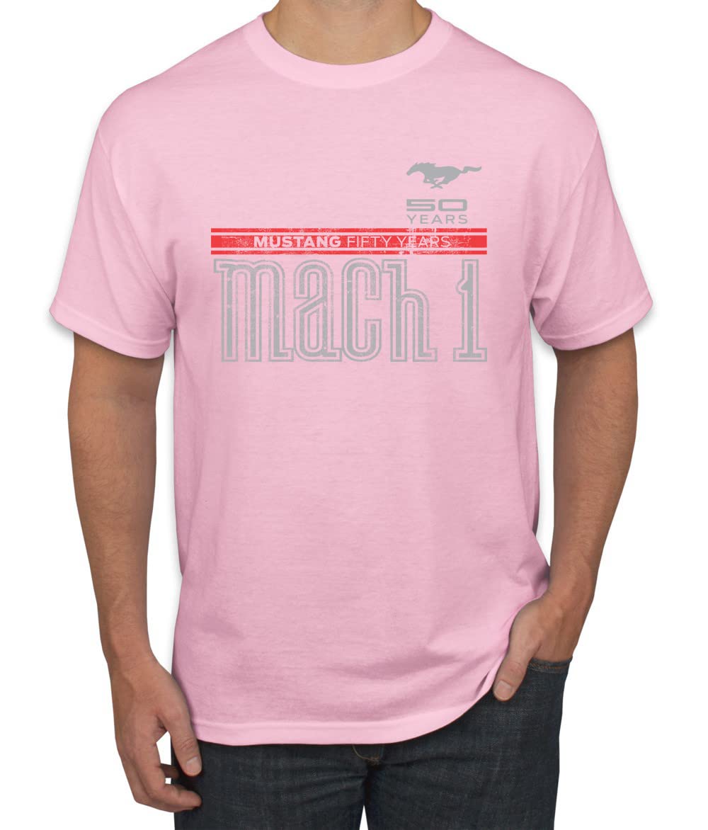Ford Mustang 50 Years Logo Mach 1 Classic Emblem Cars and Trucks Men's Graphic T-Shirt