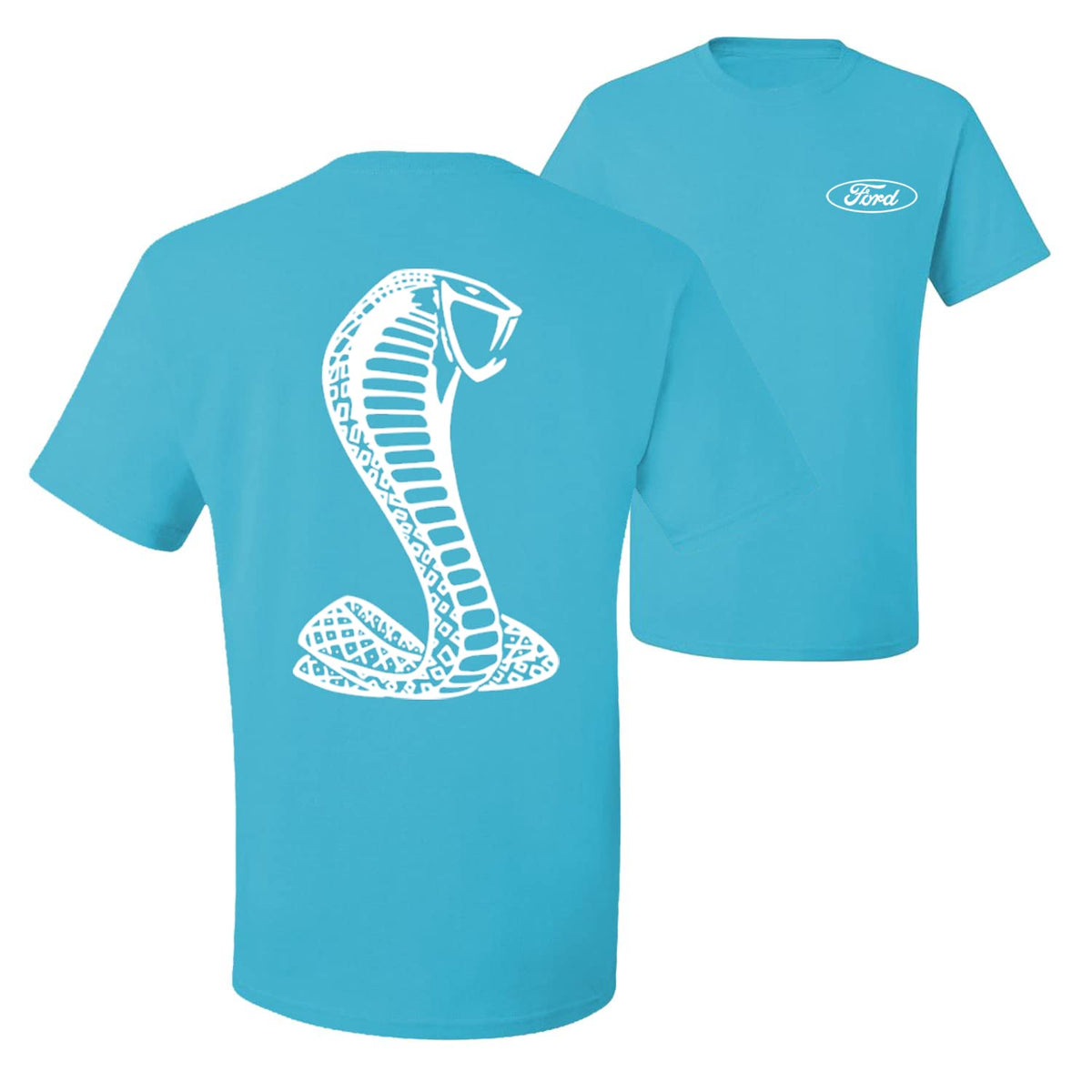 Retro Ford Shelby Cobra Emblem Vintage White Logo  Front and Back  Cars and Trucks Men's T-Shirt