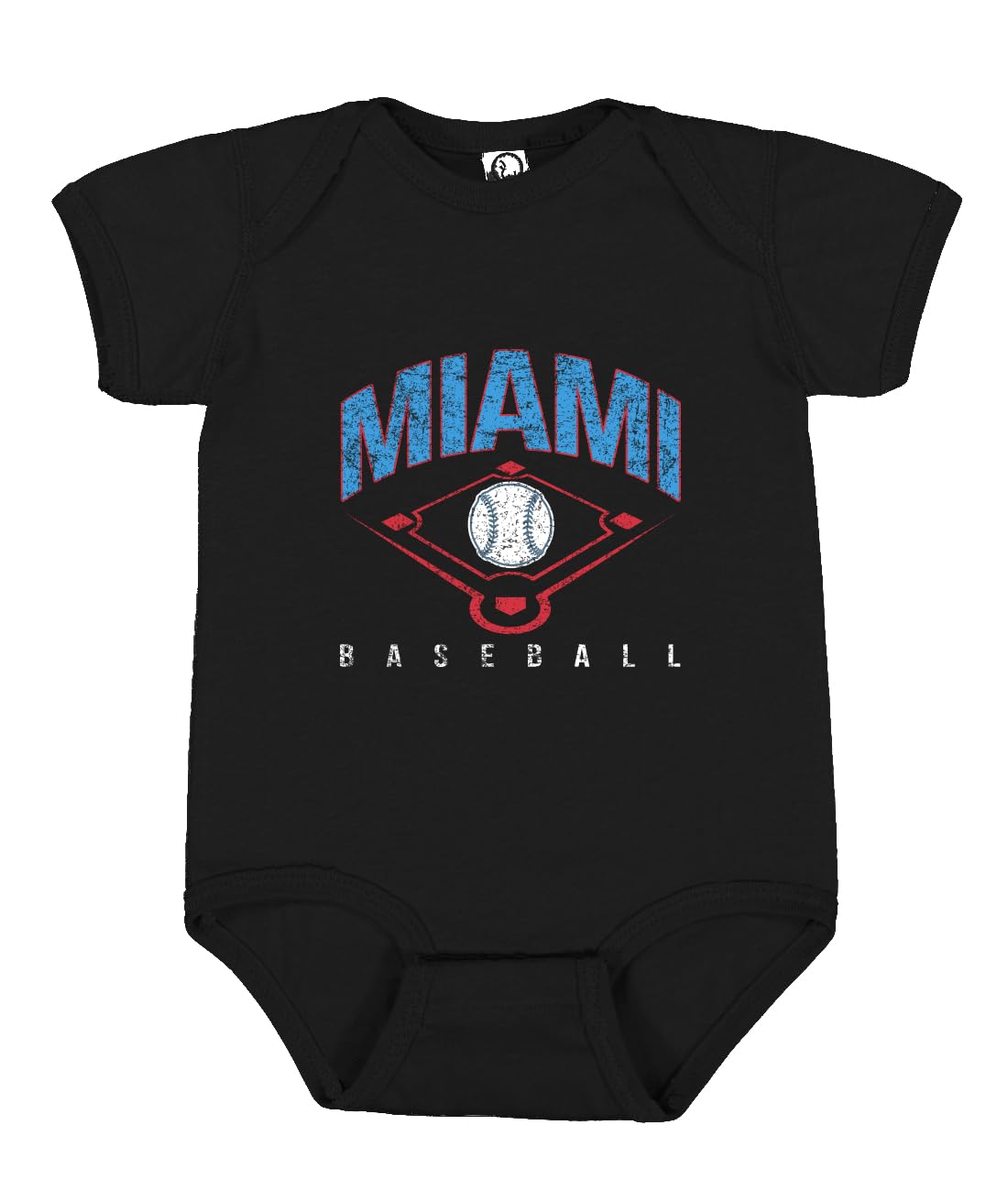 American Baseball Fan Vintage Distressed Field Sports Gift Baby Short-Sleeve Bodysuit