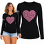 Breast Cancer Awareness USA Flag Sleeve Womens Graphic Long Sleeve T-Shirt