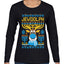 Jewdolph, Jewish Reindeer, Ugly Christmas Sweater Womens Graphic Long Sleeve T-Shirt