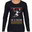 He Is Rizzin, Ugly Christmas Sweater Womens Graphic Long Sleeve T-Shirt