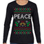Peace Ugly Christmas Sweater Womens Graphic Long Sleeve T-Shirt