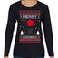 Merry Swishmas Basketball Sports Ugly Christmas Sweater Womens Graphic Long Sleeve T-Shirt