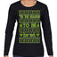 Tis the Season to Be Brat Green Text, Xmas Viral Meme Music Rave Concert Merch Ugly Christmas Sweater Womens Graphic Long Sleeve T-Shirt