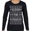 Sleigh the Patriarchy Funny Feminist Middle Class Meme Ugly Christmas Sweater Womens Graphic Long Sleeve T-Shirt