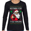Nothing For You Whore Funny Vulgar Santa Claus Ugly Christmas Sweater Womens Graphic Long Sleeve T-Shirt