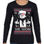 We Won Funny 45 47 President Trump Shot USA Glasses Ugly Christmas Sweater Womens Graphic Long Sleeve T-Shirt