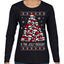 Is This Jolly Enough? Skeleton Skull Christmas Tree Ugly Christmas Sweater Womens Graphic Long Sleeve T-Shirt