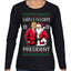 Santa's Favorite President Red Suit Trump Ugly Christmas Sweater Womens Graphic Long Sleeve T-Shirt