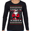 Santa Is Him Funny Gen Z Viral Meme Shades Slang Ugly Christmas Sweater Womens Graphic Long Sleeve T-Shirt