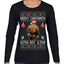 Merry Chrithmith Kith My Ath, Butt Viral Kiss My Ass Boxing Fight Meme Ugly Christmas Sweater Womens Graphic Long Sleeve T-Shirt