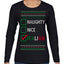 Naughty Nice Italian Funny Italians Italy Colors Ugly Christmas Sweater Womens Graphic Long Sleeve T-Shirt