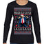 Maga La La La Funny Donald Trump Christmas Carol Song Ugly Christmas Sweater Womens Graphic Long Sleeve T-Shirt