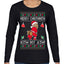 Merry Chrithmith Kith My Ath, Funny Butt Dancing, Viral Kiss My Ass Boxing Fight Meme, Men Women Ugly Christmas Sweater Womens Graphic Long Sleeve T-Shirt