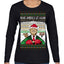 Make America Lit Again Funny Trump 2024 White House MAGA Ugly Christmas Sweater Womens Graphic Long Sleeve T-Shirt