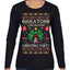 Nakatomi Corporation Christmas Party 1988 Plaza Logo, Classic Die Hard McClane 80s Xmas Movie Quote Ugly Christmas Sweater Womens Graphic Long Sleeve T-Shirt