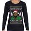You Better Watch Out, the Diddler's Coming to Town, Funny Santa P Diddy Diddler Funny Party Viral Music Baby Oil Meme Ugly Christmas Sweater Womens Graphic Long Sleeve T-Shirt