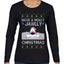 Have a Holly Jawlly Christmas, Cute Shark, Ugly Christmas Sweater Womens Graphic Long Sleeve T-Shirt