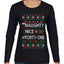 Naughty Nice 41, Ugly Christmas Unisex Sweater List, Extra Festive, Ugly Christmas Sweater Womens Graphic Long Sleeve T-Shirt