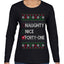 Funny Meme List Naughty, Nice, 41, Ugly Christmas Sweater Womens Graphic Long Sleeve T-Shirt