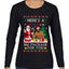 Here's A Big Package For You Santa Christmas Sweater, Ugly Christmas Sweater Womens Graphic Long Sleeve T-Shirt