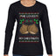 He Loves my Chestnuts, Ugly Christmas Sweater Womens Graphic Long Sleeve T-Shirt
