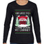 Come Down my Chimney Ugly Christmas Sweater Womens Graphic Long Sleeve T-Shirt