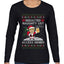 Redacted Naughty List Access Denied, Ugly Christmas Sweater Womens Graphic Long Sleeve T-Shirt