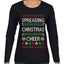 Spreading Christmas Cheer, Ugly Christmas Sweater Womens Graphic Long Sleeve T-Shirt