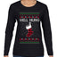 Well Hung, Ugly Christmas Sweater Womens Graphic Long Sleeve T-Shirt