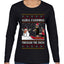 Aura Farming Through The Snow Meme, Ugly Christmas Sweater Womens Graphic Long Sleeve T-Shirt