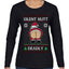 Silent Butt Deadly Farting Santa, Ugly Christmas Sweater Womens Graphic Long Sleeve T-Shirt