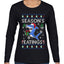 Season's Eatings Shark, Ugly Christmas Sweater Womens Graphic Long Sleeve T-Shirt