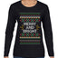 Merry And Bright, Ugly Christmas Sweater Womens Graphic Long Sleeve T-Shirt