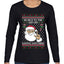 Be Nice To The Server Santa's Watching, Ugly Christmas Sweater Womens Graphic Long Sleeve T-Shirt