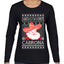 Santa's Favorite Cabrona, Ugly Christmas Sweater Womens Graphic Long Sleeve T-Shirt