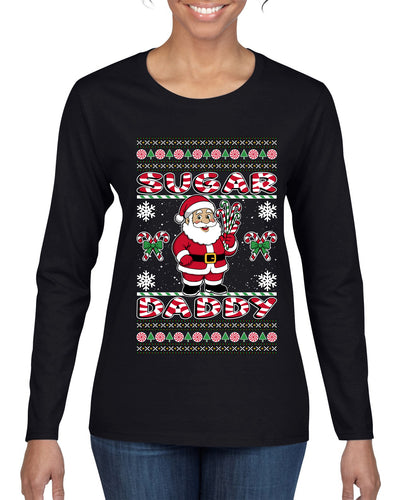Sugar Daddy Santa, Ugly Christmas Sweater Womens Graphic Long Sleeve T-Shirt
