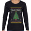 Deck The Halls With Guns & Ammo Fa La La La La, Ugly Christmas Sweater Womens Graphic Long Sleeve T-Shirt