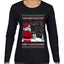 Santa Drone Show Reindeer, Ugly Christmas Sweater Womens Graphic Long Sleeve T-Shirt
