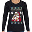 Seazyns Greeting Santa Packing Lip Pouch, Ugly Christmas Sweater Womens Graphic Long Sleeve T-Shirt