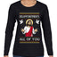 Disappointments All Of You Jesus, Ugly Christmas Sweater Womens Graphic Long Sleeve T-Shirt