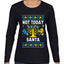 Not Today Santa Menorah Hanukkah, Ugly Christmas Sweater Womens Graphic Long Sleeve T-Shirt