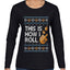 This Is How I Roll Dreidel Hanukkah, Ugly Christmas Sweater Womens Graphic Long Sleeve T-Shirt