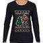 Squatching Through The Snow Bigfoot, Ugly Christmas Sweater Womens Graphic Long Sleeve T-Shirt