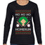 Ho Ho Ho Homerun, Baseball Fan Christmas Design, Ugly Christmas Sweater Womens Graphic Long Sleeve T-Shirt