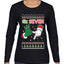 6 7 Christmas Hands, Ugly Christmas Sweater Womens Graphic Long Sleeve T-Shirt