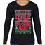 Pucker Up And Kiss My Jolly Ass, Ugly Christmas Sweater Womens Graphic Long Sleeve T-Shirt