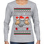 Better Not Pout, Cute Sad Santa Cats | Funny Ugly Christmas Sweater Womens Graphic Long Sleeve T-Shirt